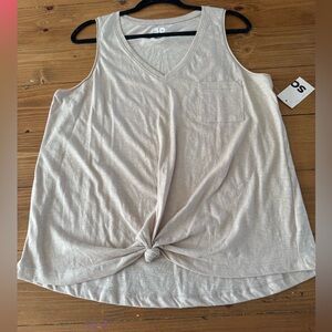 SO Cream Knotted Tank Top